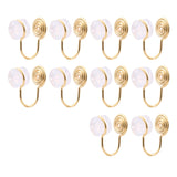 Maxbell 10Pcs Clip On Earrings Converters Metal Ear Clips DIY for Men Girls Women Gold