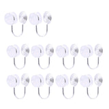 Maxbell 10Pcs Clip On Earrings Converters Metal Ear Clips DIY for Men Girls Women Silver
