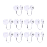 Maxbell 10Pcs Clip On Earrings Converters Metal Ear Clips DIY for Men Girls Women Silver