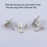 Maxbell 10Pcs Clip On Earrings Converters Metal Ear Clips DIY for Men Girls Women Silver