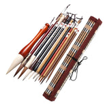 Maxbell Chinese Calligraphy Brushes Sumi Ink Painting for Professional Beginner 11Pcs