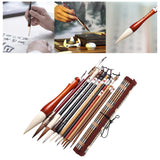 Maxbell Chinese Calligraphy Brushes Sumi Ink Painting for Professional Beginner 11Pcs