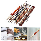 Maxbell Chinese Calligraphy Brushes Sumi Ink Painting for Professional Beginner 11Pcs