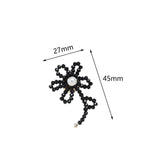 Maxbell Set of 4 Embroidery Patches Flower Shaped Appliques for Hairpins Clothing Black