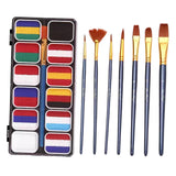 Maxbell Face Body Paint Palettes Water Based with 7 Brushes for Carnival