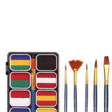 Maxbell Face Body Paint Palettes Water Based with 7 Brushes for Carnival