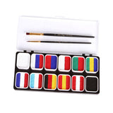 Maxbell 12 Colors Face Body Paint Palettes with 2 Brushes Professional for Carnival