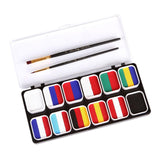 Maxbell 12 Colors Face Body Paint Palettes with 2 Brushes Professional for Carnival