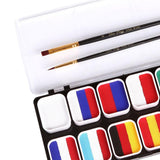 Maxbell 12 Colors Face Body Paint Palettes with 2 Brushes Professional for Carnival
