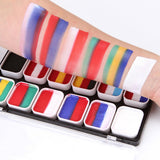 Maxbell 12 Colors Face Body Paint Palettes with 2 Brushes Professional for Carnival