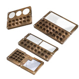 Maxbell Wood Palette Tray Wooden Paint Box, Paint Container Travel Paint Case Mixing 12 Grids