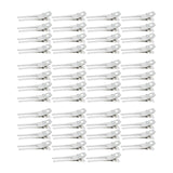 Maxbell 50x Hair Clips Clamps Iron Double Prong Pins Clips for Barber Hair Styling