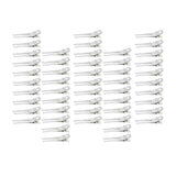 Maxbell 50x Hair Clips Clamps Iron Double Prong Pins Clips for Barber Hair Styling