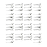 Maxbell 50x Hair Clips Clamps Iron Double Prong Pins Clips for Barber Hair Styling