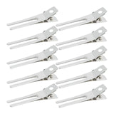 Maxbell 50x Hair Clips Clamps Iron Double Prong Pins Clips for Barber Hair Styling