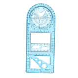 Maxbell Multifunctional Geometric Ruler Supplies Office Mathematics Drawing Template Blue Middle