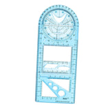 Maxbell Multifunctional Geometric Ruler Supplies Office Mathematics Drawing Template Blue Middle