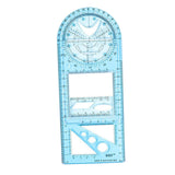 Maxbell Multifunctional Geometric Ruler Supplies Office Mathematics Drawing Template Blue Middle