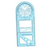Maxbell Multifunctional Geometric Ruler Supplies Office Mathematics Drawing Template Blue Middle