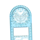 Maxbell Multifunctional Geometric Ruler Supplies Office Mathematics Drawing Template Blue Middle