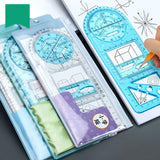 Maxbell Multifunctional Geometric Ruler Supplies Office Mathematics Drawing Template Blue Middle