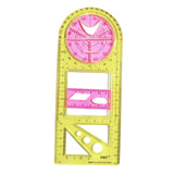Maxbell Multifunctional Geometric Ruler Supplies Office Mathematics Drawing Template Red Yellow Primary