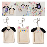 Maxbell Portable Plush Photocard Holder Keychain Protection Sleeve for Purse Handbag Dog with Laugh