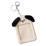 Maxbell Portable Plush Photocard Holder Keychain Protection Sleeve for Purse Handbag Dog with Laugh