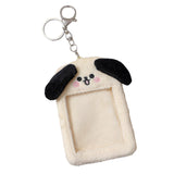 Maxbell Portable Plush Photocard Holder Keychain Protection Sleeve for Purse Handbag Dog with Laugh