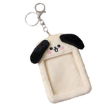 Maxbell Portable Plush Photocard Holder Keychain Protection Sleeve for Purse Handbag Dog with Laugh