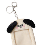 Maxbell Portable Plush Photocard Holder Keychain Protection Sleeve for Purse Handbag Dog with Laugh