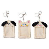 Maxbell Portable Plush Photocard Holder Keychain Protection Sleeve for Purse Handbag Dog with Laugh