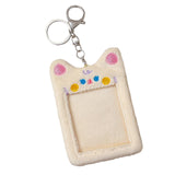 Maxbell Portable Plush Photocard Holder Keychain Protection Sleeve for Purse Handbag Cat