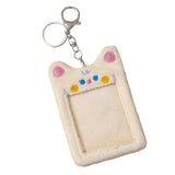 Maxbell Portable Plush Photocard Holder Keychain Protection Sleeve for Purse Handbag Cat