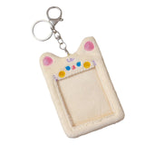 Maxbell Portable Plush Photocard Holder Keychain Protection Sleeve for Purse Handbag Cat