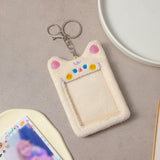 Maxbell Portable Plush Photocard Holder Keychain Protection Sleeve for Purse Handbag Cat