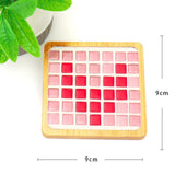 Maxbell Wood Tray Place Mat Hotel Pads Home DIY Mosaic Coaster Kit for Adult Kids Pink Red