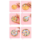 Maxbell Wood Tray Place Mat Hotel Pads Home DIY Mosaic Coaster Kit for Adult Kids Pink Red
