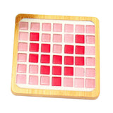 Maxbell Wood Tray Place Mat Hotel Pads Home DIY Mosaic Coaster Kit for Adult Kids Pink Red