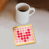 Maxbell Wood Tray Place Mat Hotel Pads Home DIY Mosaic Coaster Kit for Adult Kids Pink Red