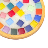 Maxbell Wood Tray Place Mat Hotel Pads Home DIY Mosaic Coaster Kit for Adult Kids Multicolor