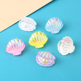 Maxbell 10 Pieces Cute Resin Cabochons Charms Pearl Shells Shaped Headwear Pink