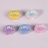 Maxbell 10 Pieces Cute Resin Cabochons Charms Pearl Shells Shaped Headwear Pink