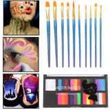 Maxbell Paint Kit Cosplay 10 Brushes Theatre Painting Halloween Facepaint