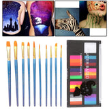 Maxbell Paint Kit Cosplay 10 Brushes Theatre Painting Halloween Facepaint