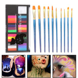 Maxbell Paint Kit Cosplay 10 Brushes Theatre Painting Halloween Facepaint