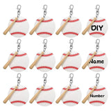 Maxbell 12x Baseball Keychains Key Holder Wooden Bats for Men Adults Party Favors