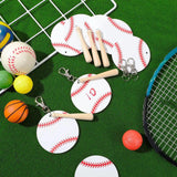 Maxbell 12x Baseball Keychains Key Holder Wooden Bats for Men Adults Party Favors