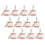 Maxbell 12x Baseball Keychains Key Holder Wooden Bats for Men Adults Party Favors