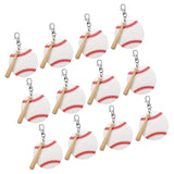 Maxbell 12x Baseball Keychains Key Holder Wooden Bats for Men Adults Party Favors